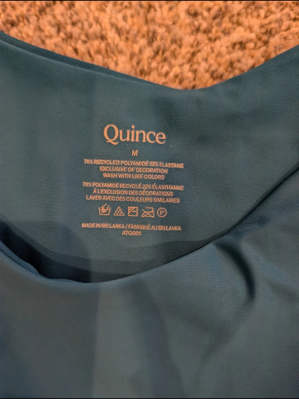 Quince Teal Blue High-Cut Bikini Bottom Medium NWT